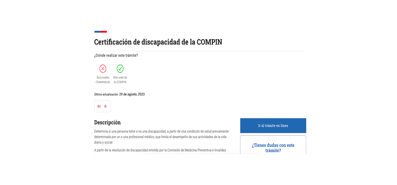 Certificado de discapacidad del compin y la interdicción por demencia.